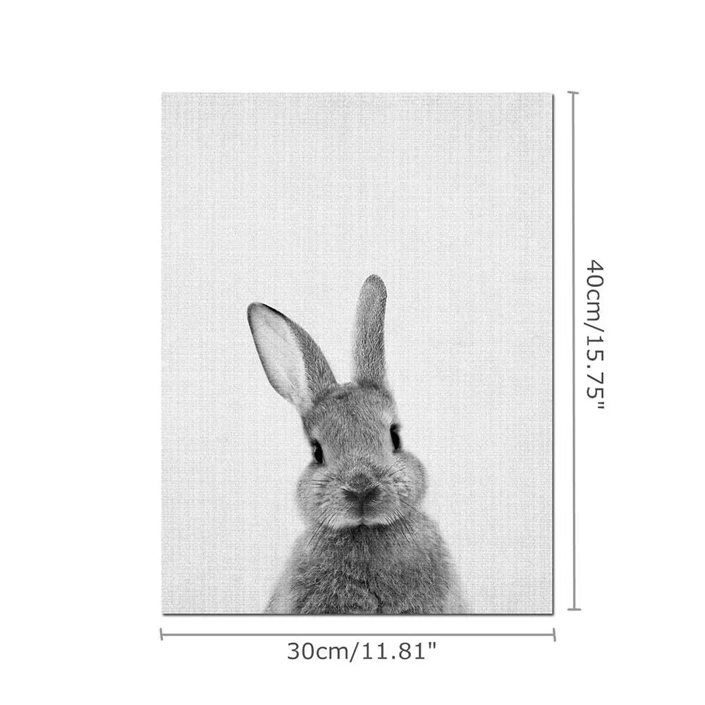 2pcs/set Cute Rabbit Canvas Painting 30*40cm Modern Office Wall Art Print Poster Animal Room Home Decor Drop Shipping | Дом и сад