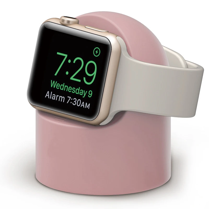 Pink Подставка для зарядки для Apple watch Series 1 2 3 4 44 мм 42 мм 40 мм 38 мм силиконовый кронштейн для iWatch настольная подставка - Цвет: Pink