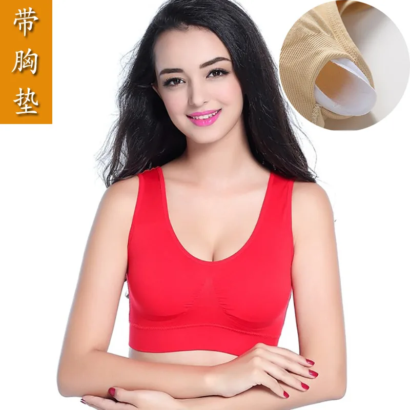 

Big size Sponge insert sexy Bra Pad cup Underwear Vest bra plus size Fitness Crop Tops seamless push up bra sleep t shirt bra