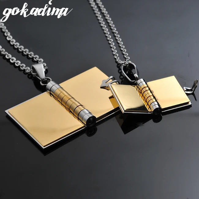 Парные Подвески WP264 в виде книги с надписью Love корейская бижутерия из нержавеющей