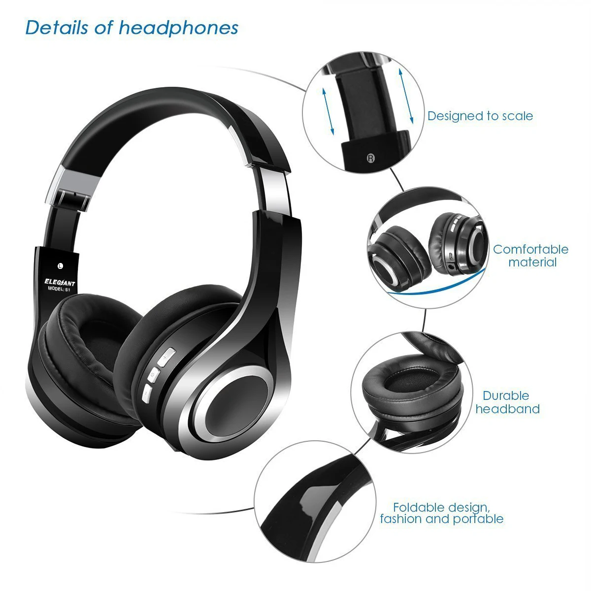 ELEGIANT S1 Hi Fi стерео Беспроводной bluetooth 4 1 комплект наушников для игр складные