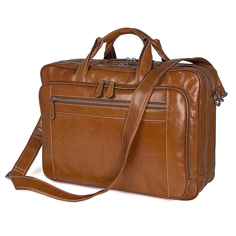 

luxury vintage men bag genuine leather large capacity business men briefcase laptop bags