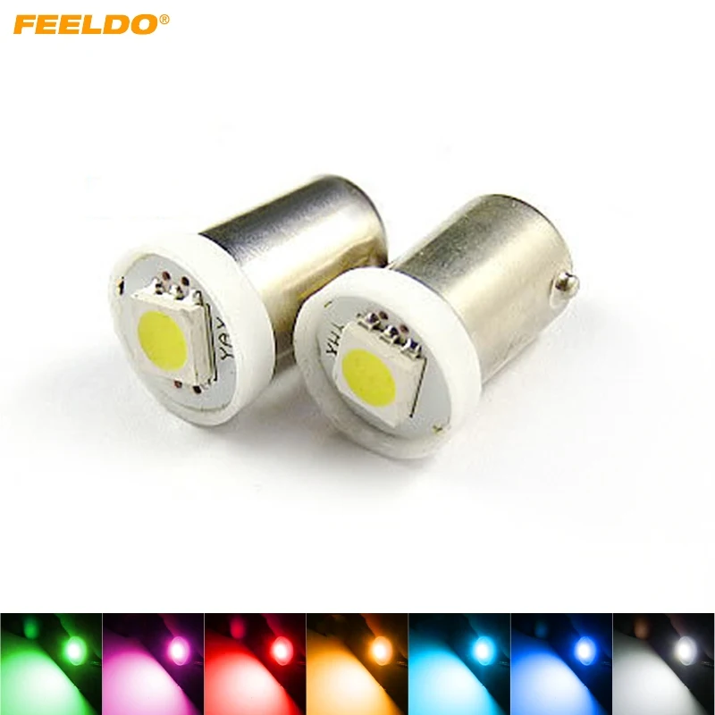 FEELDO Автомобильный светодиодный светильник 2 шт. 12 в пост. Тока T4W 1895 5050 1SMD 1 7 цветов