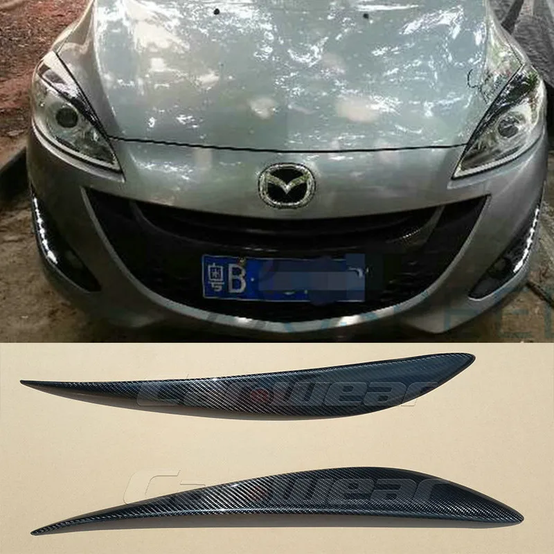 Чехол для передней фары из углеродного волокна 2012 2015 Mazda 5|headlight eyelids|carbon fibercover carbon