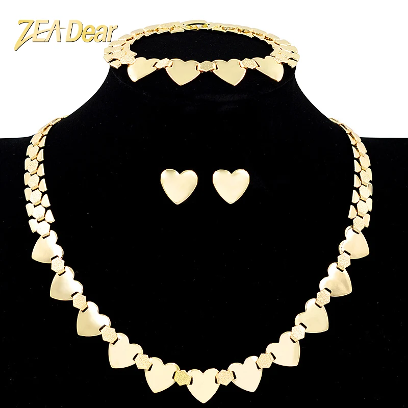 ZEADear ювелирные изделия в форме сердца круглый воротник ювелирный набор ожерелье