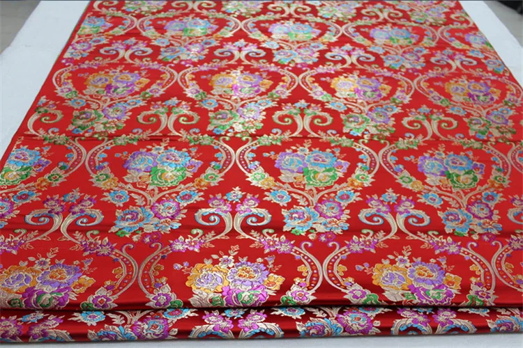CF559 1 ярд 5 цветов китайская Цветочная парча жаккард Cheongsam шелковая парча ткань для женского платья ткань для китайской свадьбы