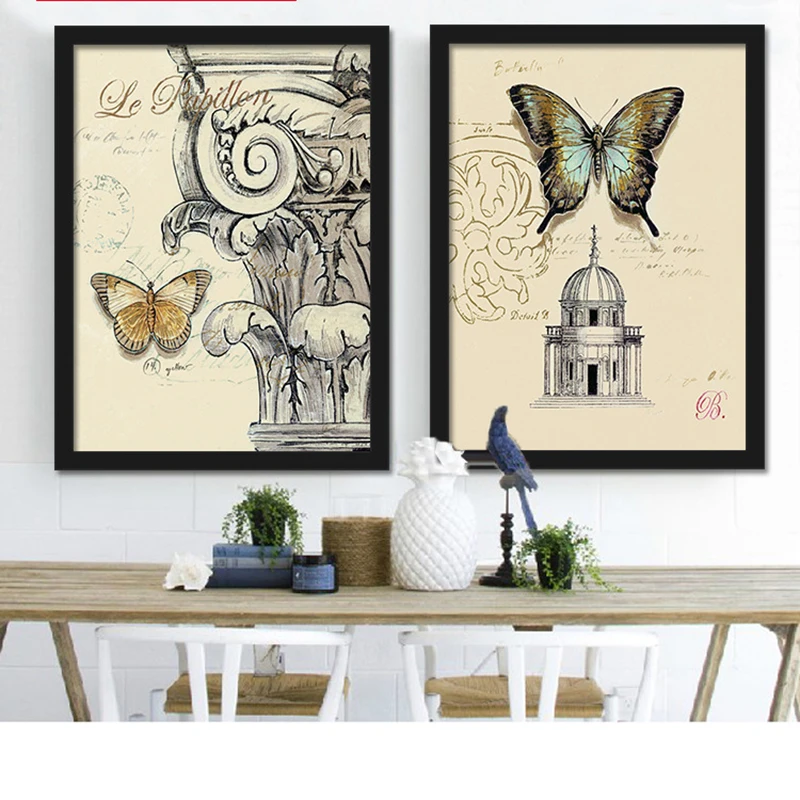 Декоративная роспись HAOCHU в американском стиле для гостиной растения цветы