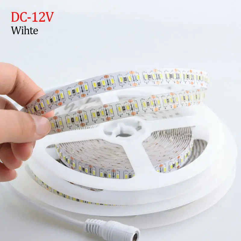 204 светодиода/м Водонепроницаемая IP65 Светодиодная лента 3014 SMD 5 м/рулон DC12V гибкая