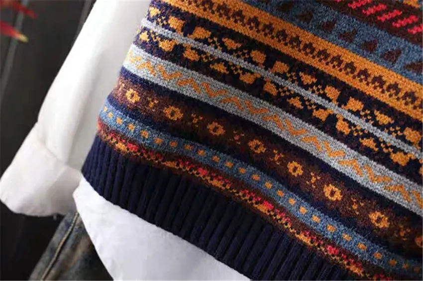 Striped LEDEDAZ жаккард Новая мода женский весенний Осенний жилет Повседневный Без Рукавов Вязанный жилет куртка размера плюс винтажный полосатый жилет - Цвет: Striped