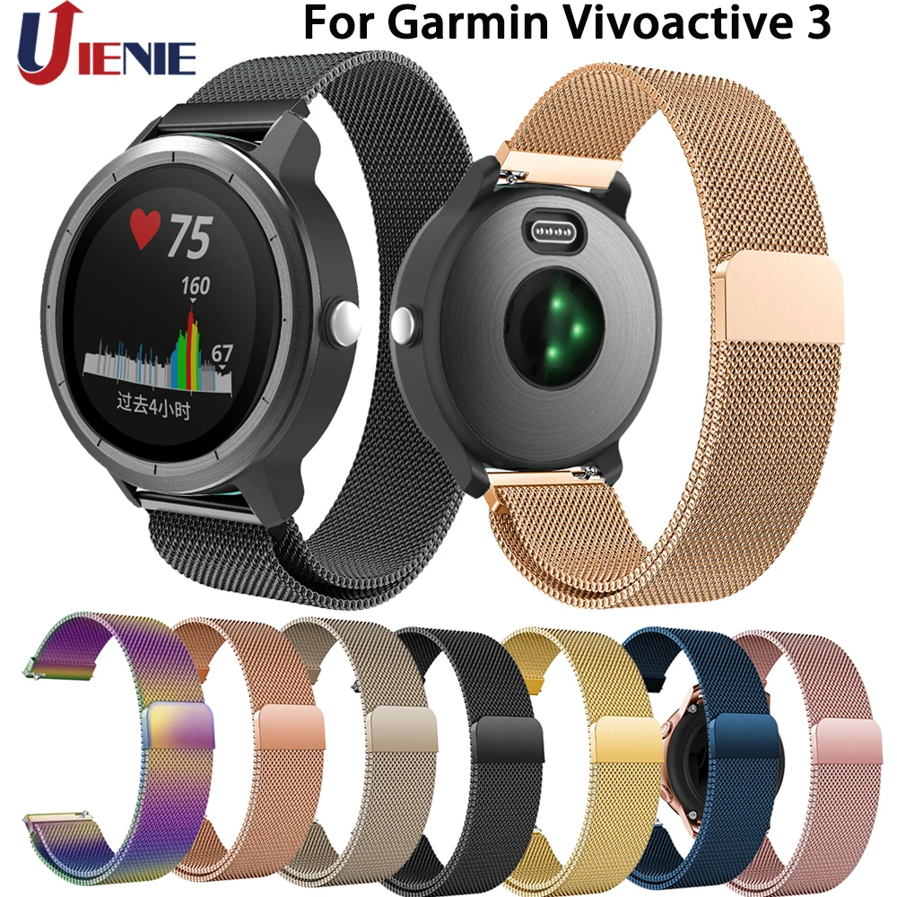 20 мм ремешок для часов браслет Garmin Vivoactive 3/Huami Amazfit Bip/GTR 42 Смарт часы из нержавеющей