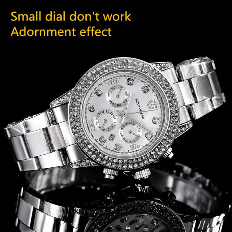 Роскошные Брендовые женские часы квадратные полностью алмазные золотые стразы