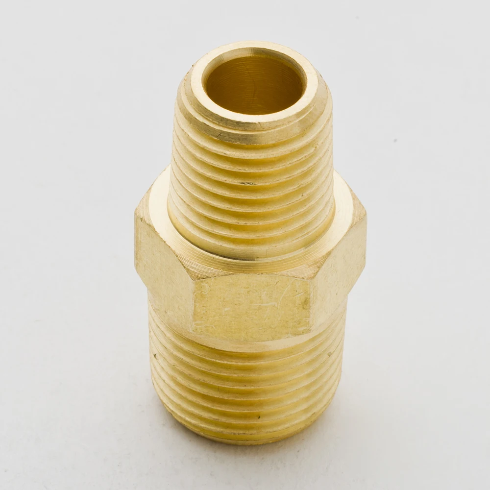 Набор из 2 латунных штуцеров для труб редуктор шестигранный ниппель 1/4 дюйма x1/8