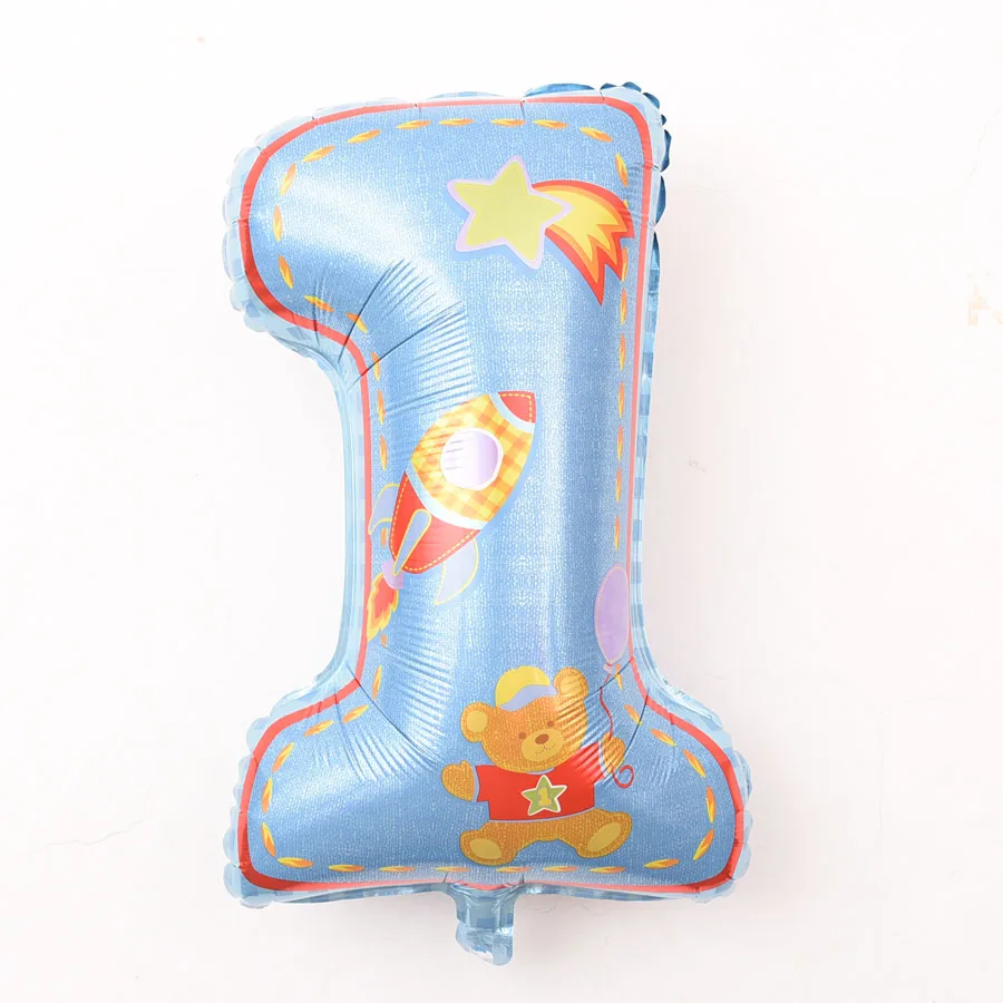 1 шт Горячее предложение продаж Babyshower для мальчиков и девочек 1 лет шары для дня рождения Творческий мультфильм печати алюминиевые шары для игрушечный воздушный шар