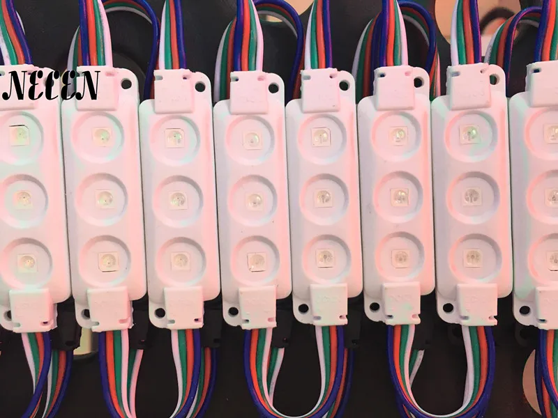 Водонепроницаемый модуль светодиодов 5050 RGB, 12 В, 20 шт./лот, 3 светодиода