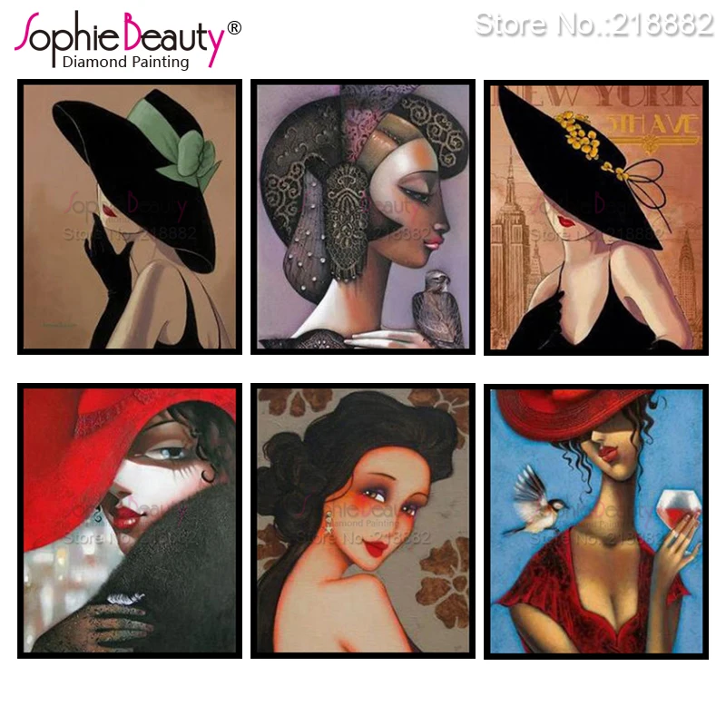 

Sophie Beauty, новинка, сделай сам, алмазная картина, вышивка крестиком для ручной вышивки из смолы, бисером, красота, леди, шляпа, рукоделие, мозаик...