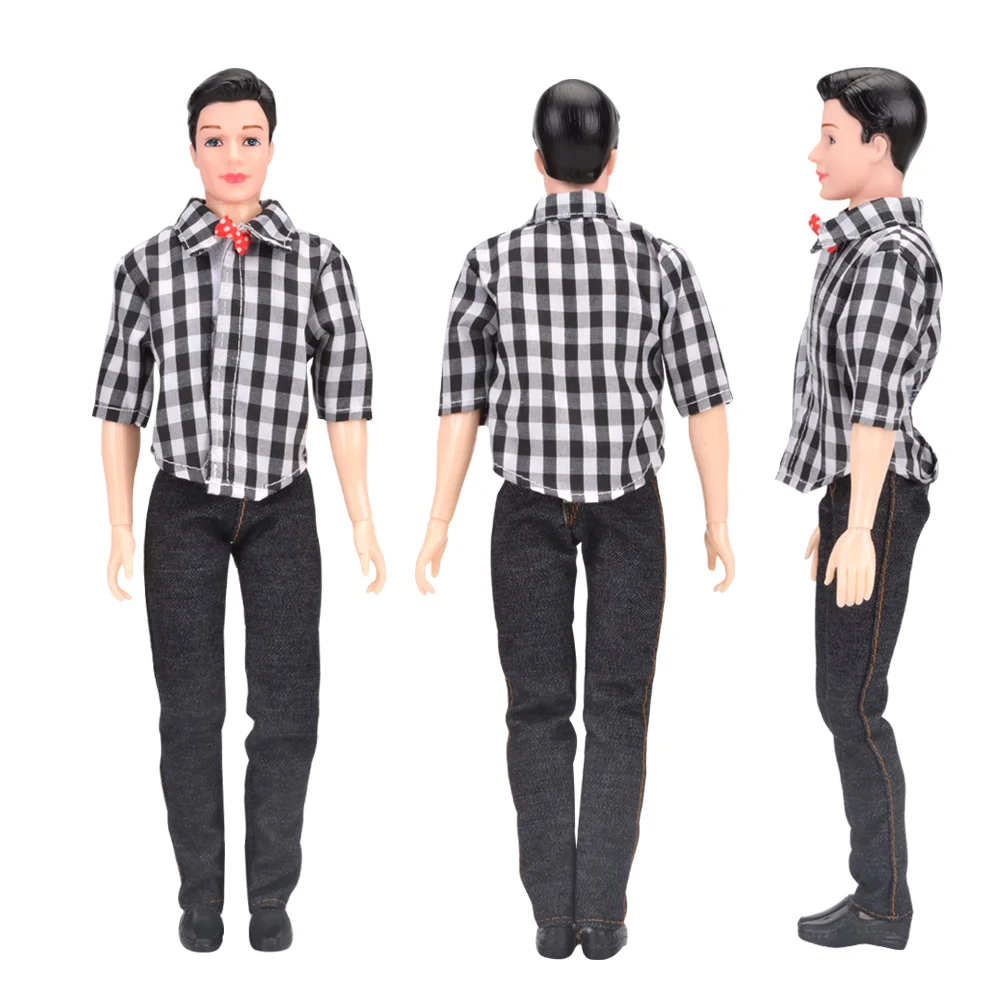 1 шт. Кен мальчик кукла с повседневная одежда плед Кукла куртка брюки наряды