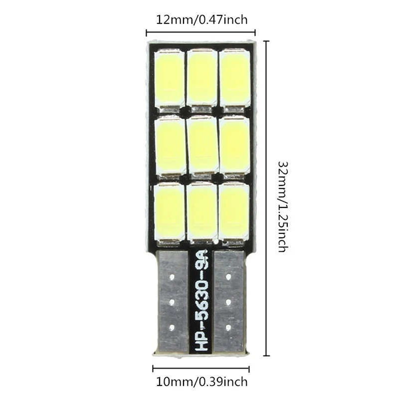 QCDIN 2 шт. сигнальная лампа T10 9 SMD 5630 светильник CANBUS безошибочный автомобильный