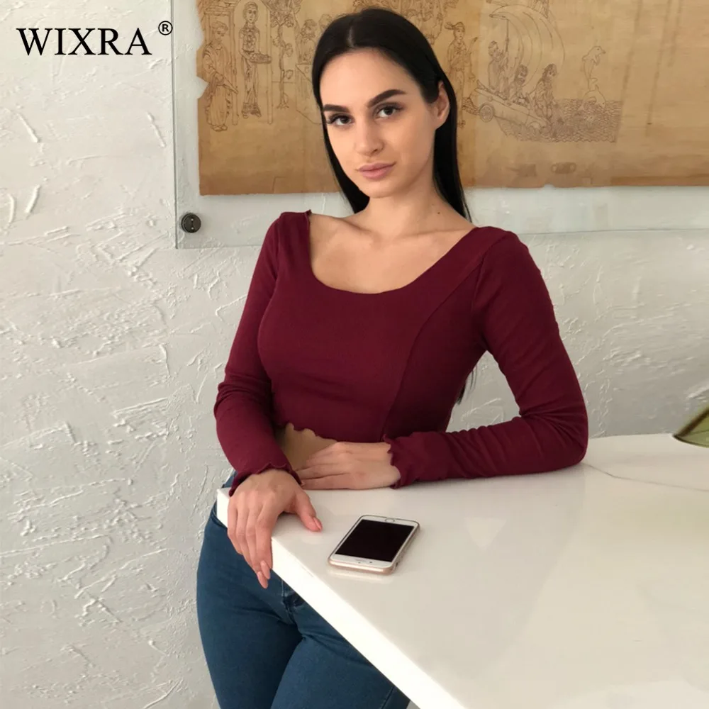 Женский Базовый Топ Wixra Летняя трикотажная футболка без бретелек с круглым