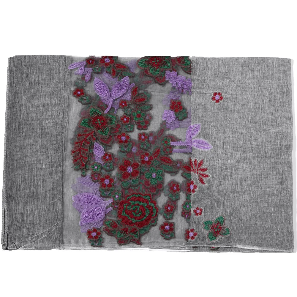 Блестящий Прозрачный палантин с цветочной вышивкой высококачественный мягкий