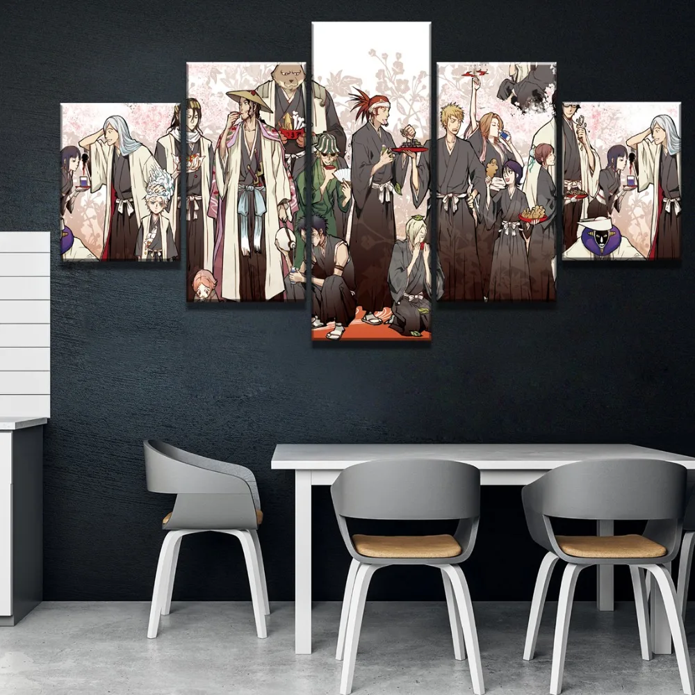 Домашний декор плакат HD фотографии печать холст 5 шт. модульная BLEACH Gotei 13 аниме