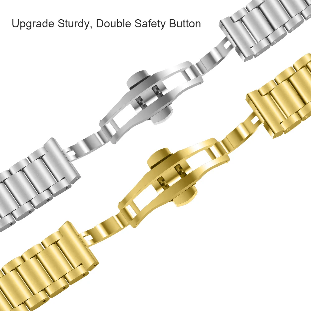 Stainless Steel Watch Band for Fossil 20mm 22mm Butterfly Buckle+Quick Release Wrist Strap Quick Silver | Наручные часы