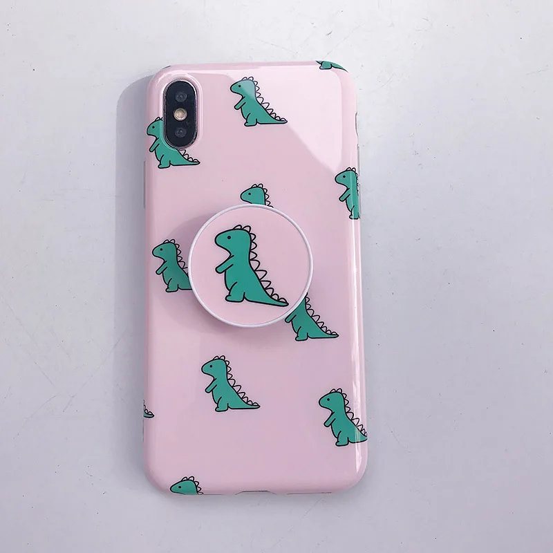 Милый детский чехол для телефона с динозавром для iphone 8, чехол с подушкой безопасности для iphone 6, 6s, 7, 8 plus, X, XS, XR, XS, MAX, подставка с держателем