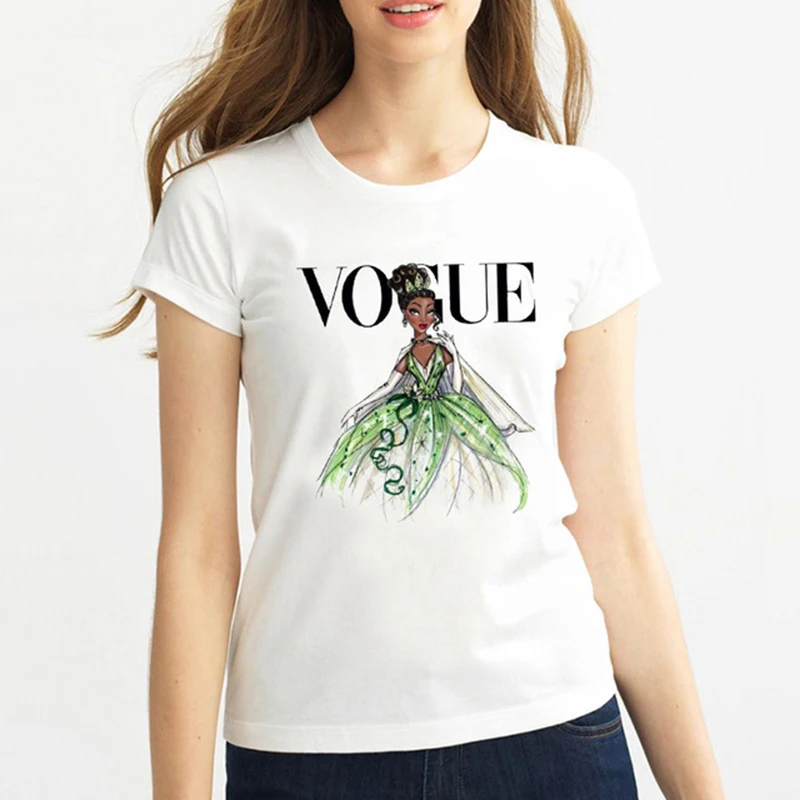 Mujer новинка татуировки vogue Принцесса Белоснежка Для женщин Футболка harajuku с