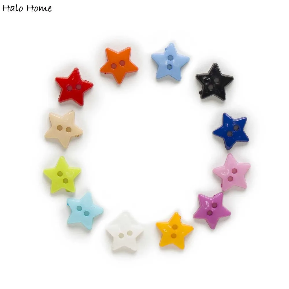 100 шт. 2 отверстие звезда акриловые пуговицы Декор Костюмы бытовых швейных
