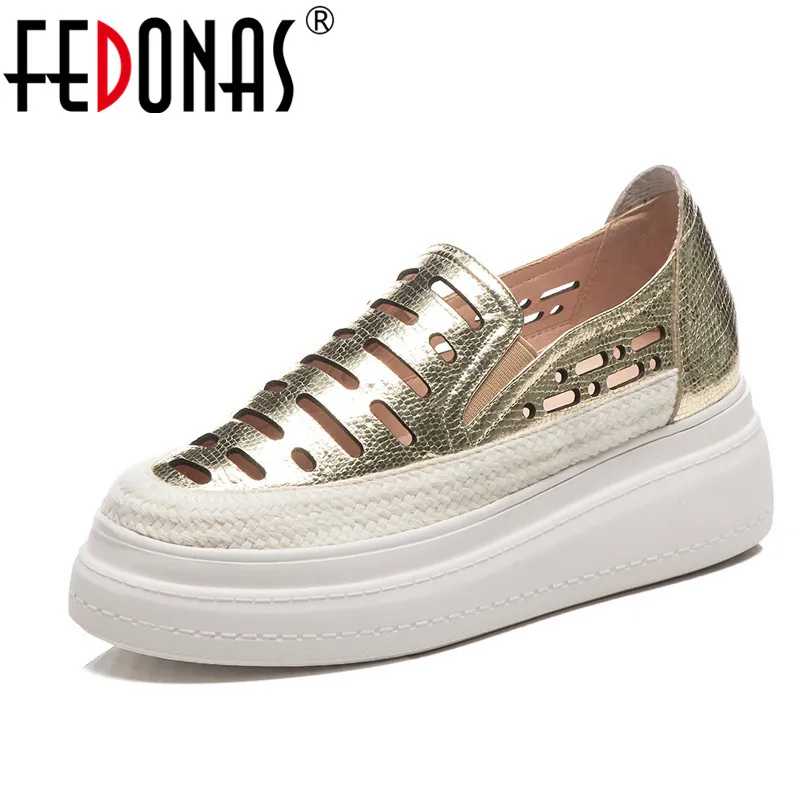Женская обувь на плоской подошве FEDONAS Классическая Повседневная из мягкой кожи с