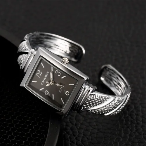 Silver Black Модные повседневные женские кварцевые часы, браслет, часы Montre Femme Horloge, ремень из нержавеющей стали, платье, часы Reloj Mujer Relojes - Цвет: Silver Black