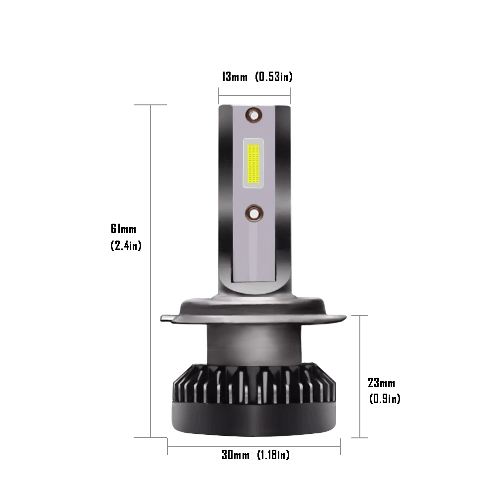 2PCS H7 LED Mini Car Headlight Bulbs H1 H8 H9 H11 12000LM Headlamps Kits 9005 HB3 9006 HB4 Auto 9V 12V 24V Lamps | Автомобили и