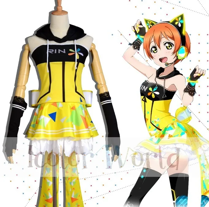 Love Live! Карнавальный костюм Rin Hoshizora приложение для Idol Festival | Тематическая одежда и