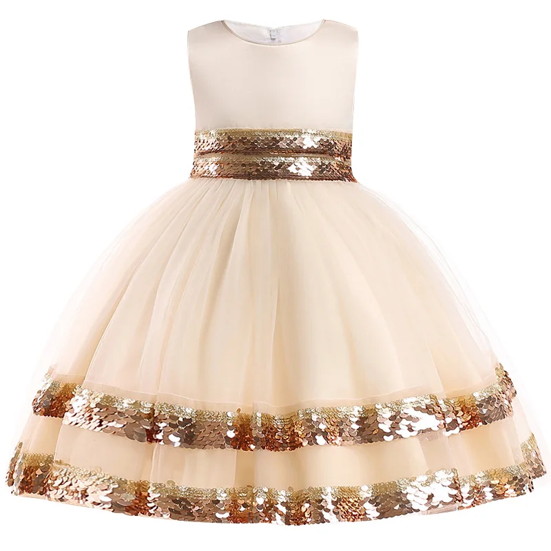 New girls clothes 2018 Mesh sequins princess kids dress for Wedding flower dresses Baby girl birthday party | Детская одежда и