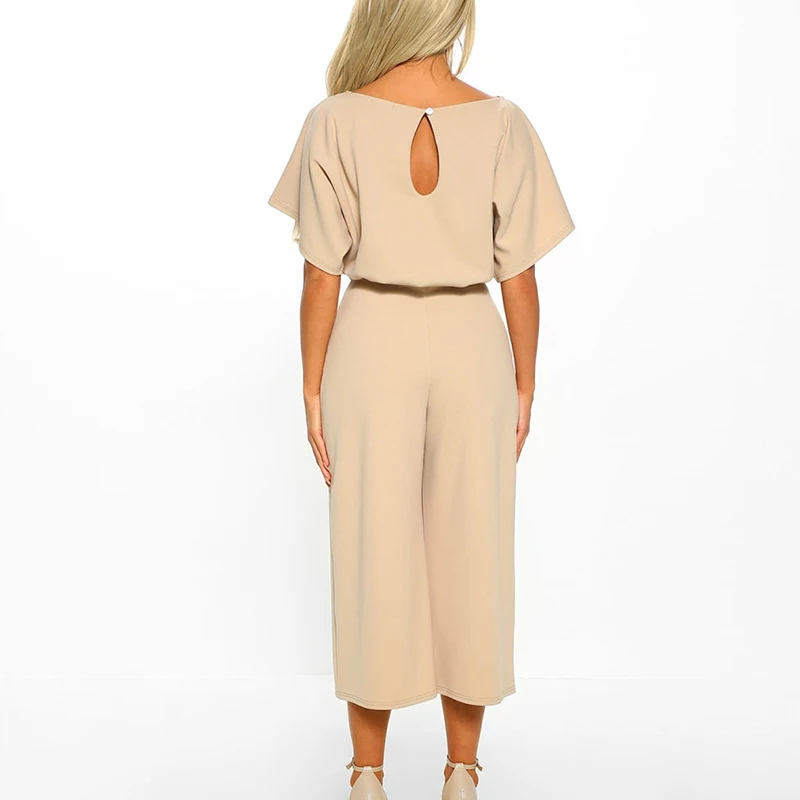 Женский модный комбинезон Lay's летний однотонный с коротким рукавом Vestidos