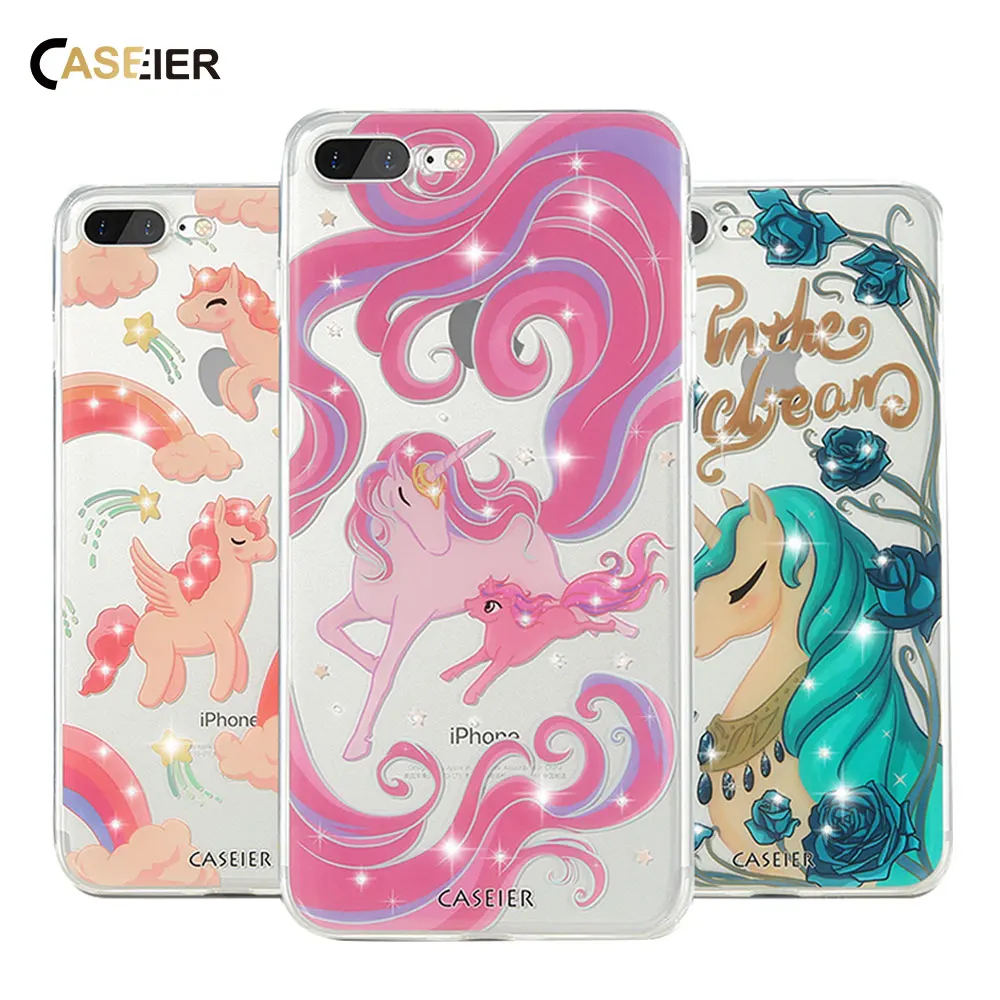 Чехол CASEIER для телефона с милым рисунком iPhone 8 7 6S 6 Plus милые блестящие чехлы со