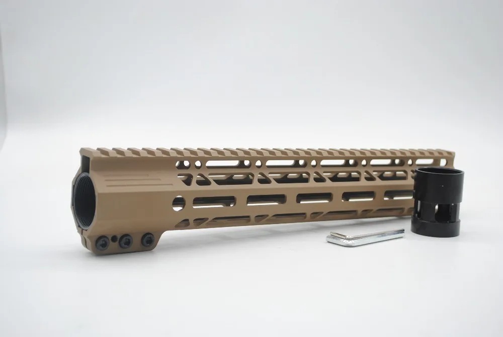 TriRock 12'' inch M-lok Handguard Rail Clamping Style Free Float Picatinny Mount System Fit .223/5.56 AR-15 Tan Color Printed | Спорт и
