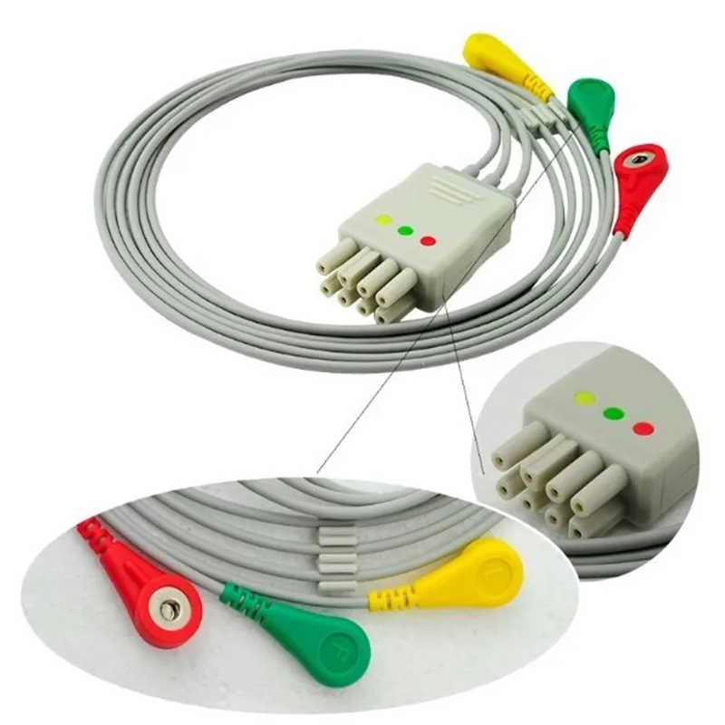 Бесплатная доставка Совместимость с Nihon Kohden BSM 2300 серии Life Scope 3 Lead ECG Leadwire Set Group Cable