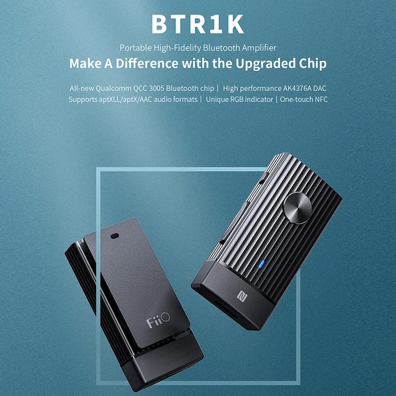 Портативный беспроводной усилитель для наушников FIIO BTR1K Bluetooth 5 0 с