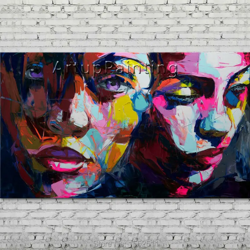 Палитра ножей портрет лицо масляная живопись фигурка персонажа канва ручная