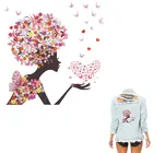 Термоклейкие нашивки COSBILL, красивая аппликация в виде розовой бабочки на одежде, самодельная стирающаяся женская футболка с уровнем А, термопередача