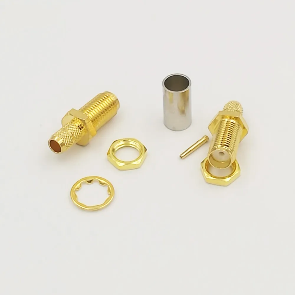 Латунная гайка гнездо SMA 1000 шт. паяльная перегородка для обжима RG58 RG142 RG400 LMR195