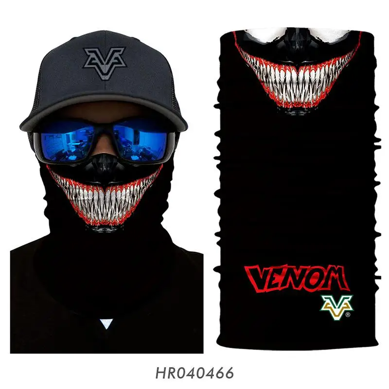 HR040466 3D Marvel зимняя трубка бандана Braga Cuello Ciclismo средства ухода за кожей шеи Gaiter косплэй яд половина Череп маски для век Scaldacollo Лыжный спорт Балаклава - Цвет: HR040466