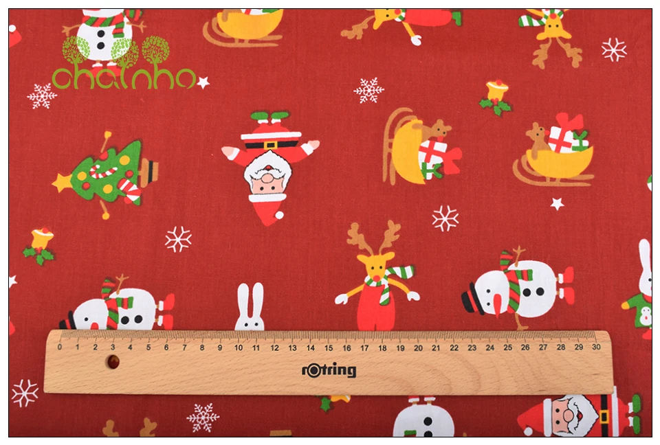 Chainho, серия Merry Christmas, саржевая хлопковая ткань с принтом, для самостоятельного шитья и шитья детской простыни, подушки, материал