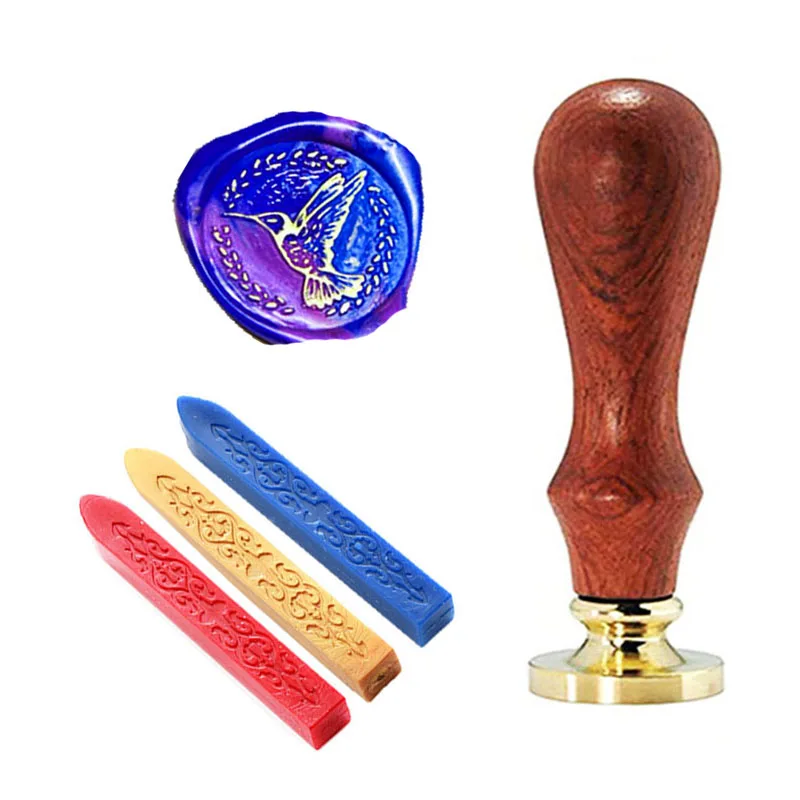 Летающая Птица кружевная восковая печать с 3 воском для запечатывания золото