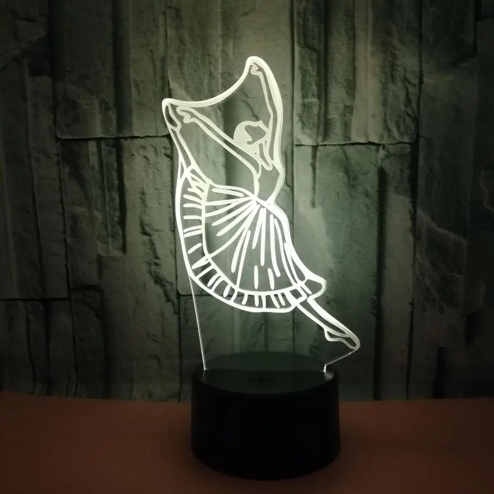 Балетные настольные лампы на заказ 3d Led с сенсорным затемнением креативный