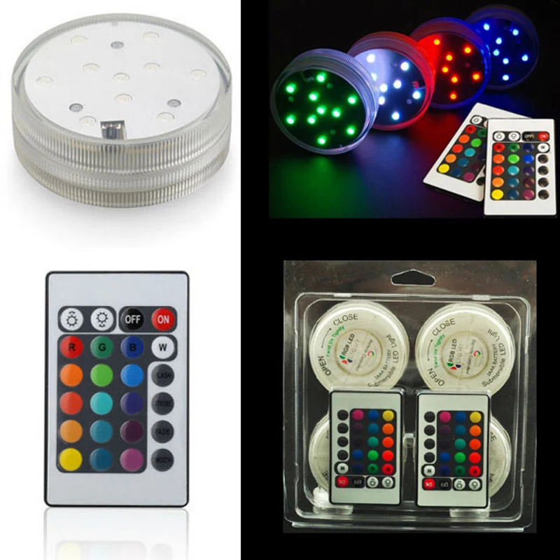 

40pcs/lot Remote control led light base glass vase for wedding decoration battery operated led lamps party supplies