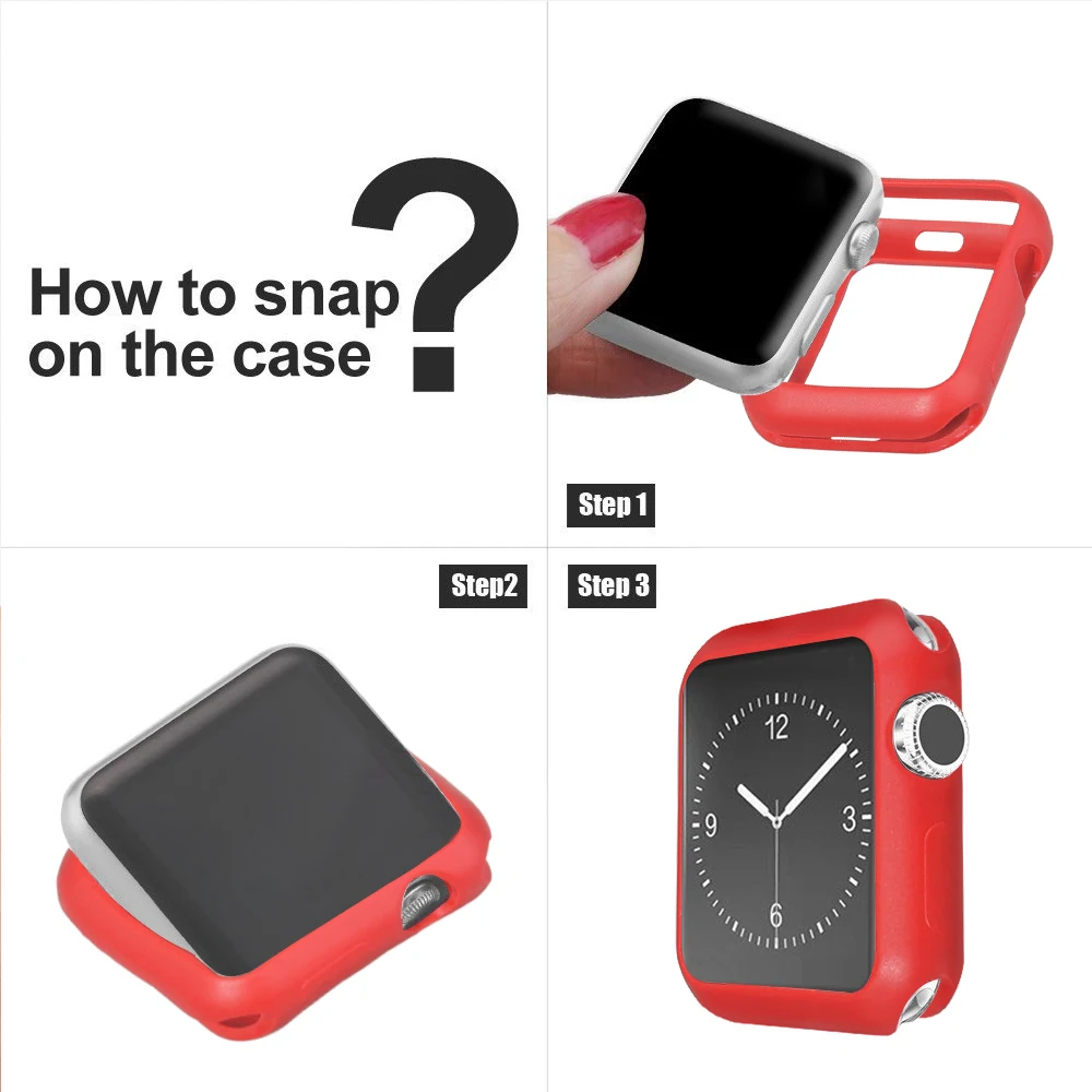 Musen применимо к Apple Watch 3 2 1 Новый мягкий силиконовый Бампер Защитный чехол 42 мм 38