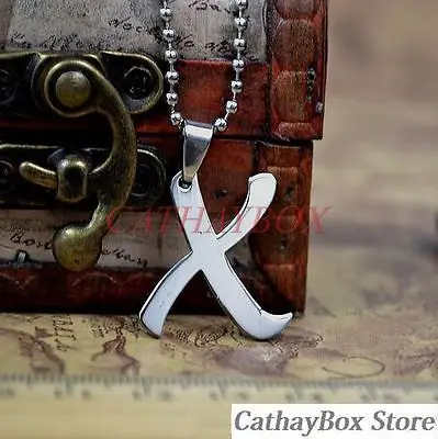 Ожерелье-подвеска из нержавеющей стали с буквой инициала х длиной 60 см |