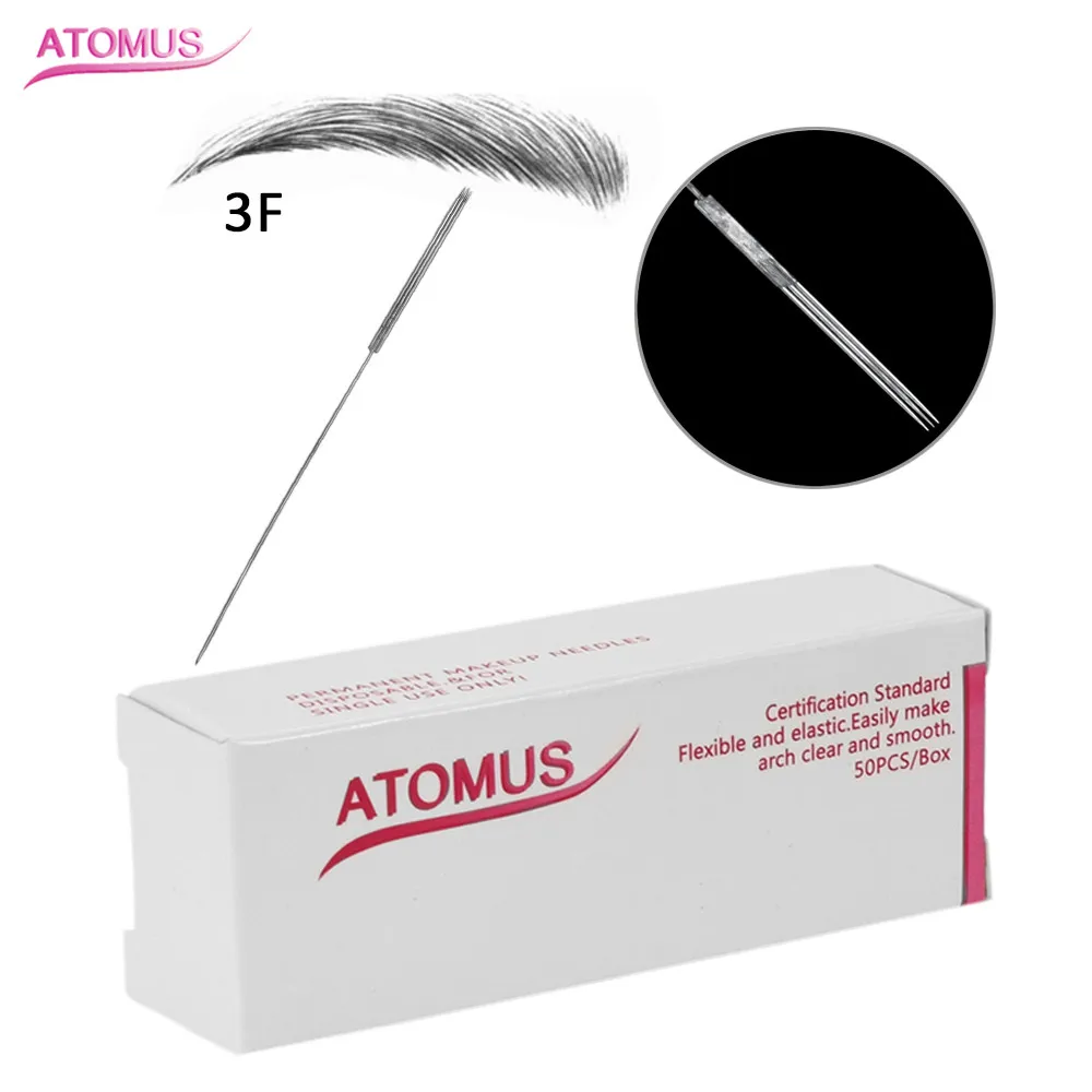 50 шт. Agulhas Tebori 3F перманентные иглы для макияжа игла затенения бровей Agujas Tatuaje Laminas