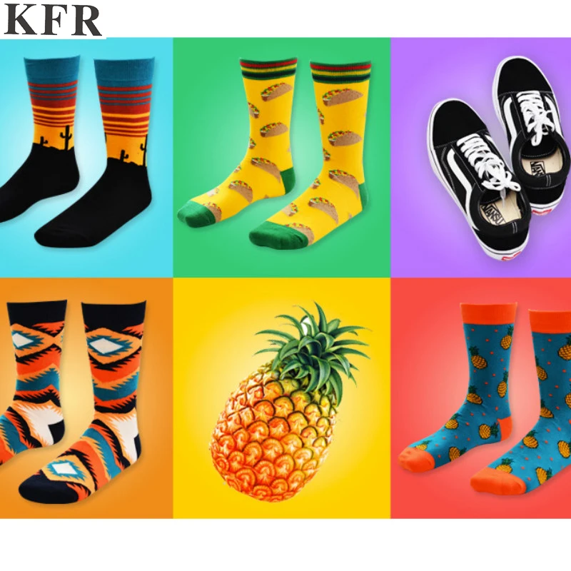 Модные хлопковые мужские Смешные художественные носки в стиле Happy Sox с